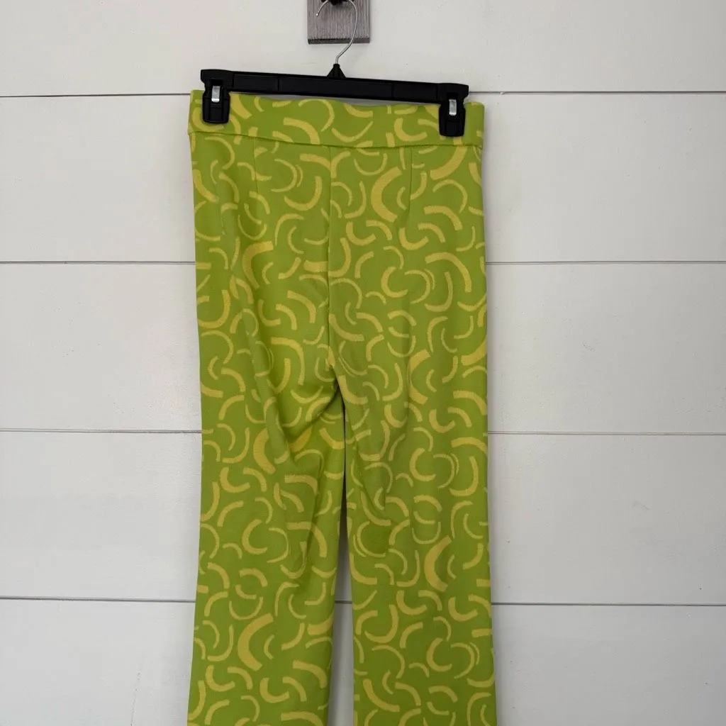 Zara Women’s Small Green Yellow Flare Pants - Image 3