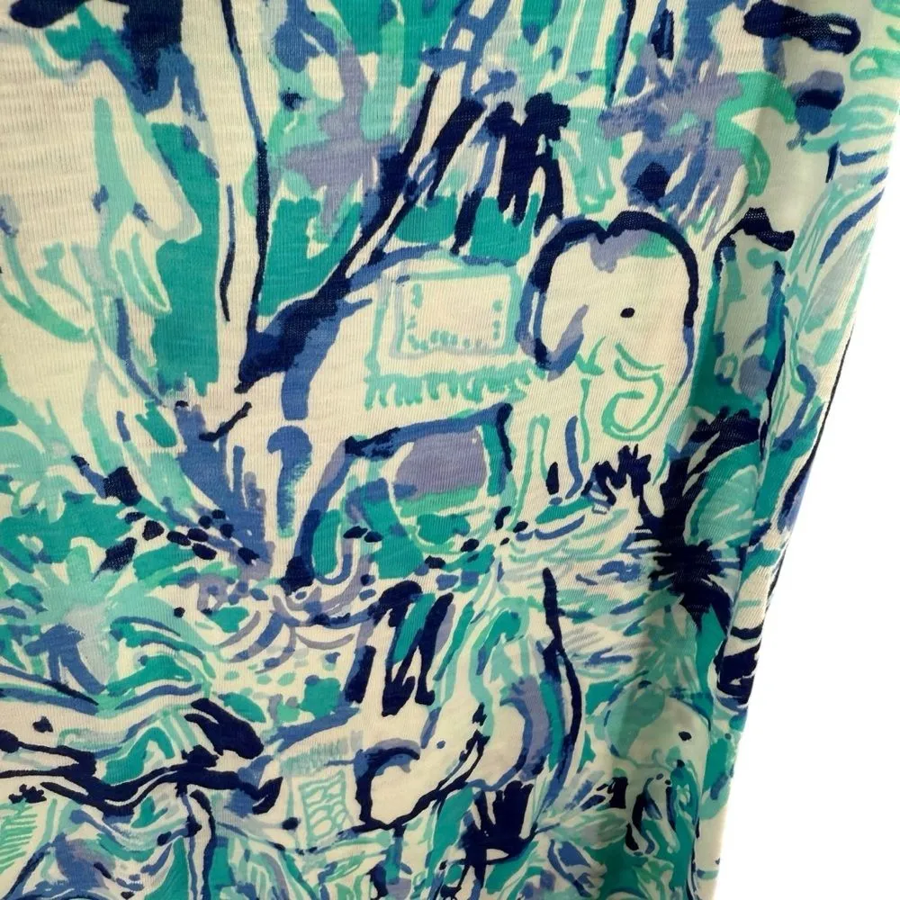 Lilly Pulitzer Women’s M Essie‎ Maxi Dress Elephant Appeal Tropical Turquoise - Image 5