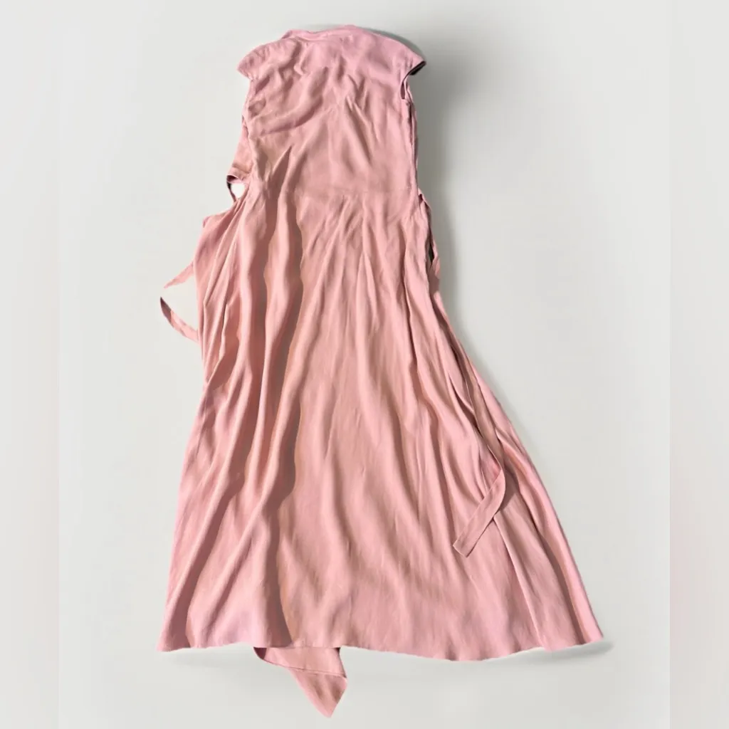 Les Heroines by Vanessa Cocchiaro Elizabeth Pink Satin Wrap Dress $1552.95‎ Size 8 - Image 5