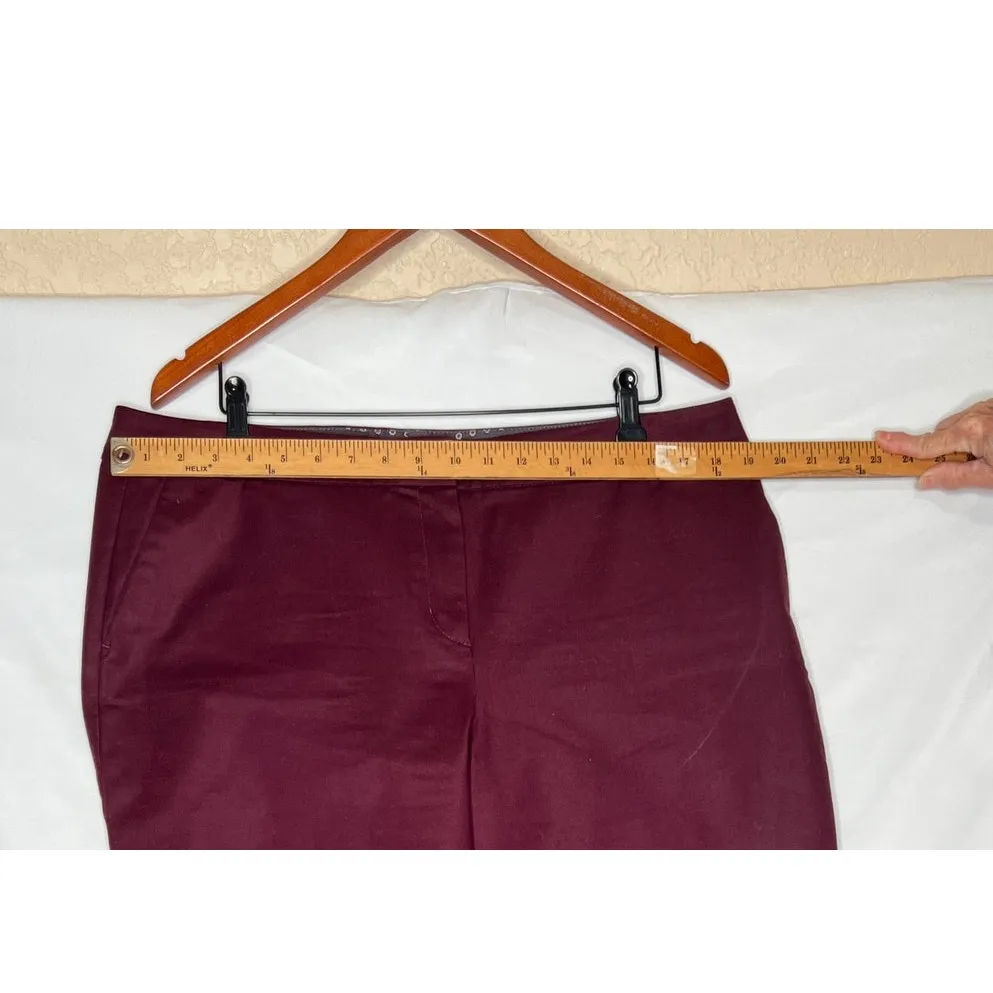 Boden size 14 burgundy cropped pockets wide leg high-rise stretchy dressy - Image 3