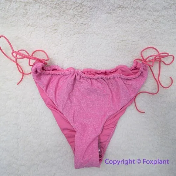 NEW Free People x Its Now‎ Cool Gathered Tie Pant in quartz lurex, size S Pink - Image 2