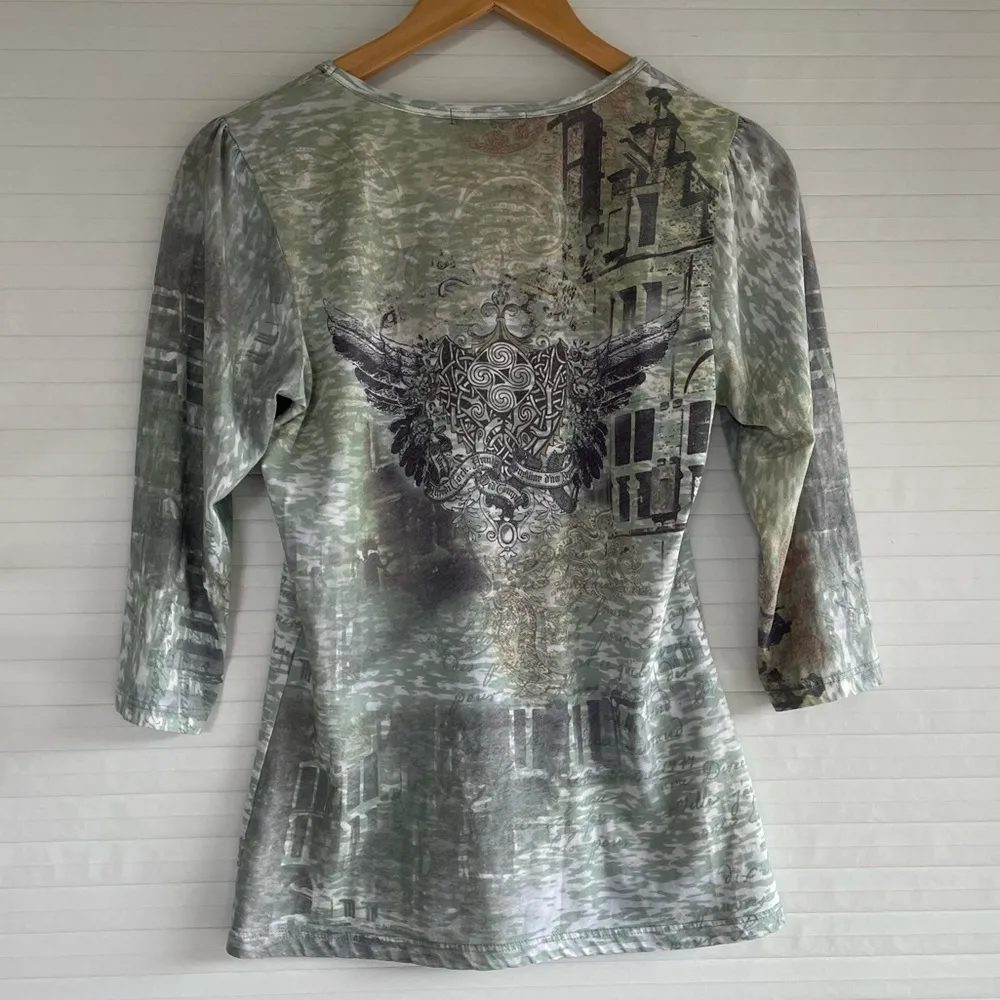 Y2K 3/4 Sleeve Yukiko Top - Image 2