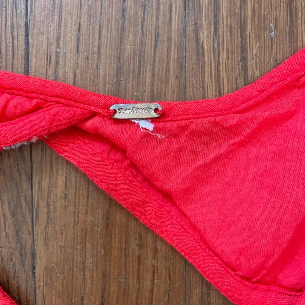 Free People Sweet Tennessee Red Floral Embroidery Open Peekaboo Back Dress Sz S - Image 14