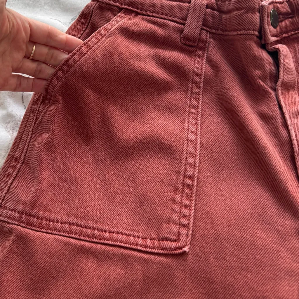 Universal Thread rust brown high waisted wide leg Cropped jeans, size 0/25” - Image 14