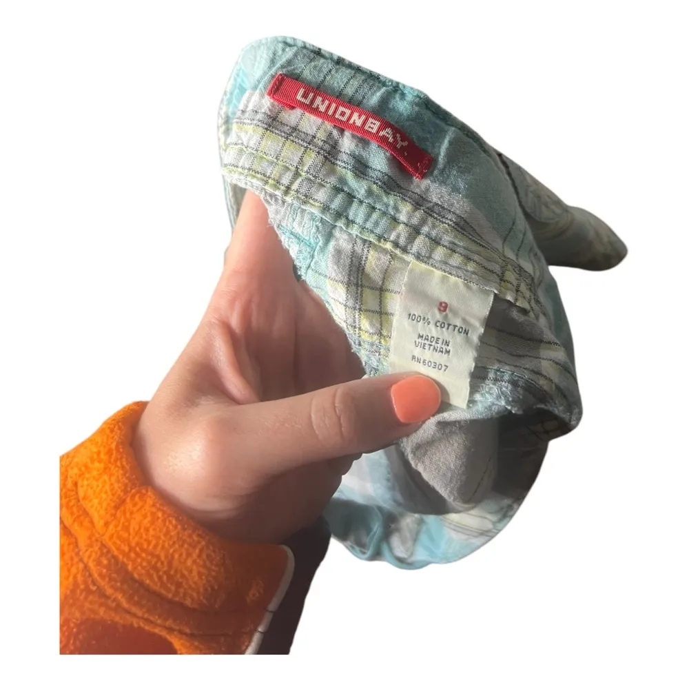 Y2K Plaid Low Rise Shorts 100% Cotton Size 9 Union Bay - Image 2