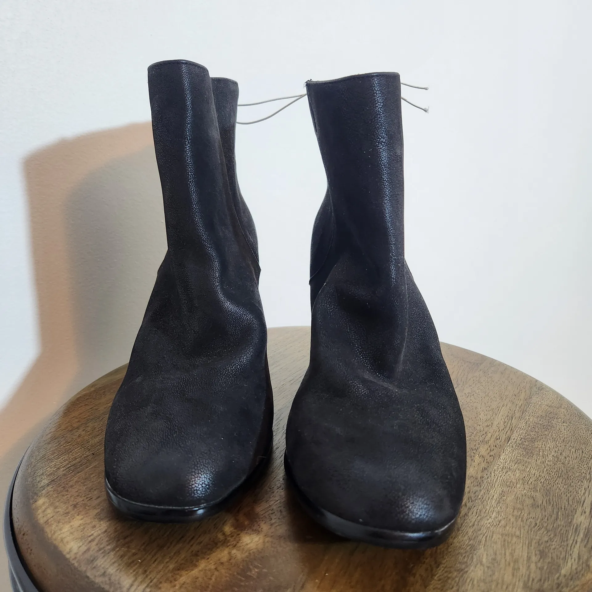 MIA Black Ankle Boots Size 10 MIA Black Faux Leather Heeled Boots - Image 3
