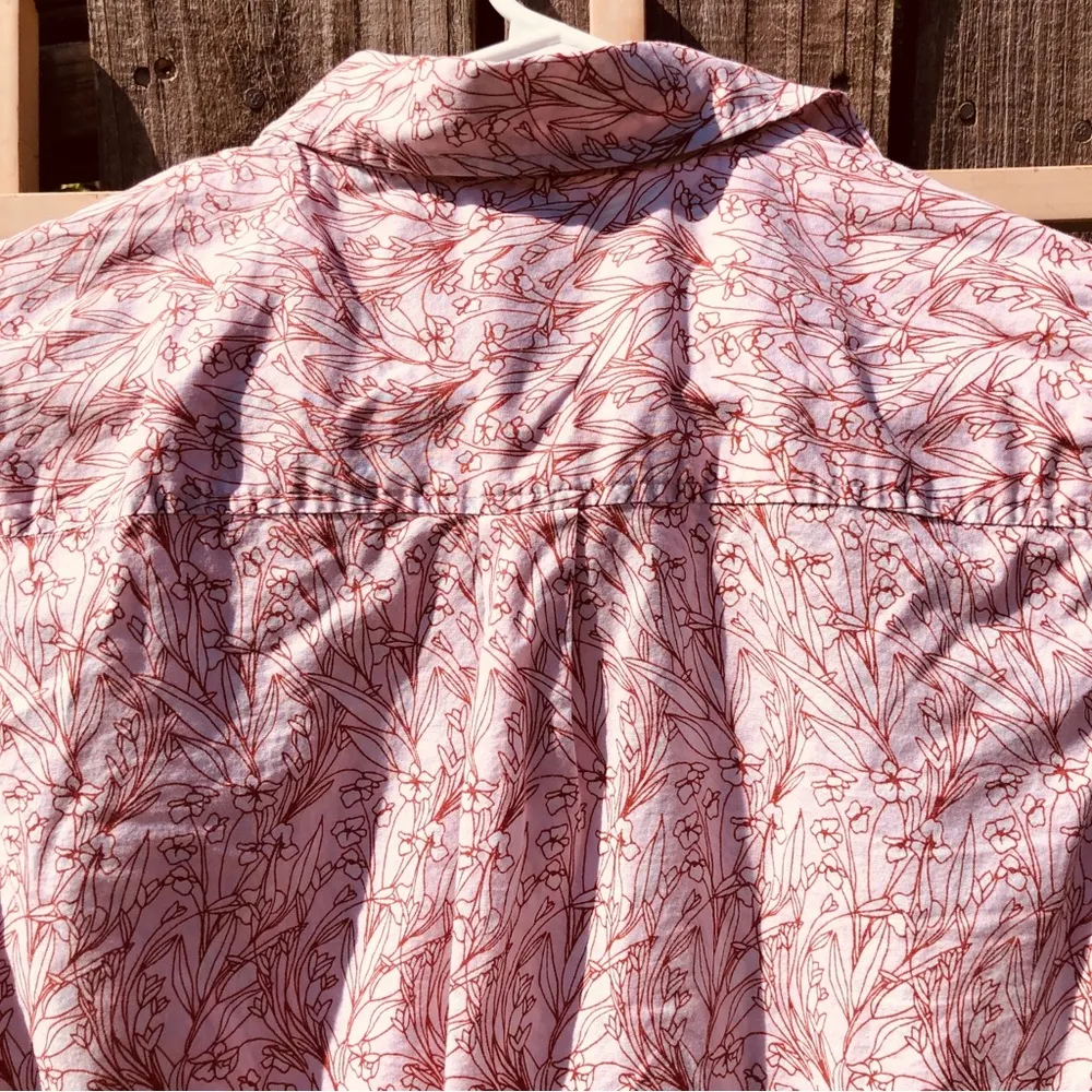 J. Crew Floral Cotton Long Sleeve BlouseTop Pull Over S - Image 10