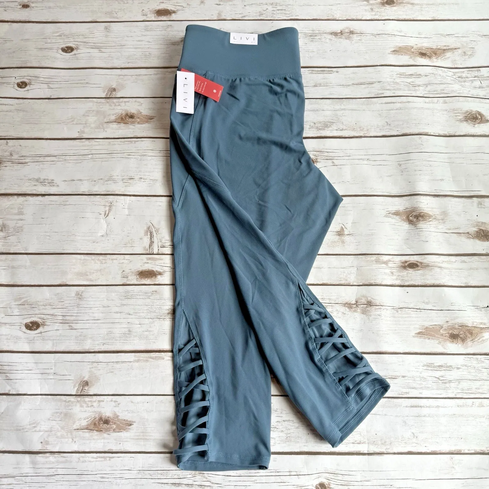 New Livi Lane Bryant Capri Leggings Plus Women 18 20 Compression 21" Inseam Blue - Image 2