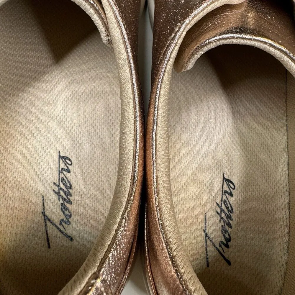 Trotters Anika Womens Pink Metallic Leather COMFORT Lifestyle Sneakers Shoes 10M Size 10 - Image 6