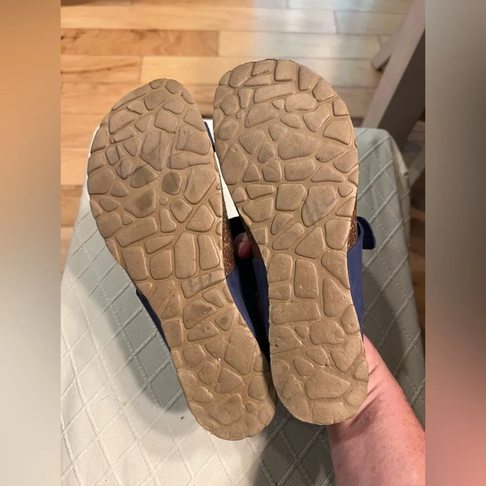 Mila Paoli Blue Braided Leather Sandals Cork Footbed Made in Italy Womens 9 - Image 5