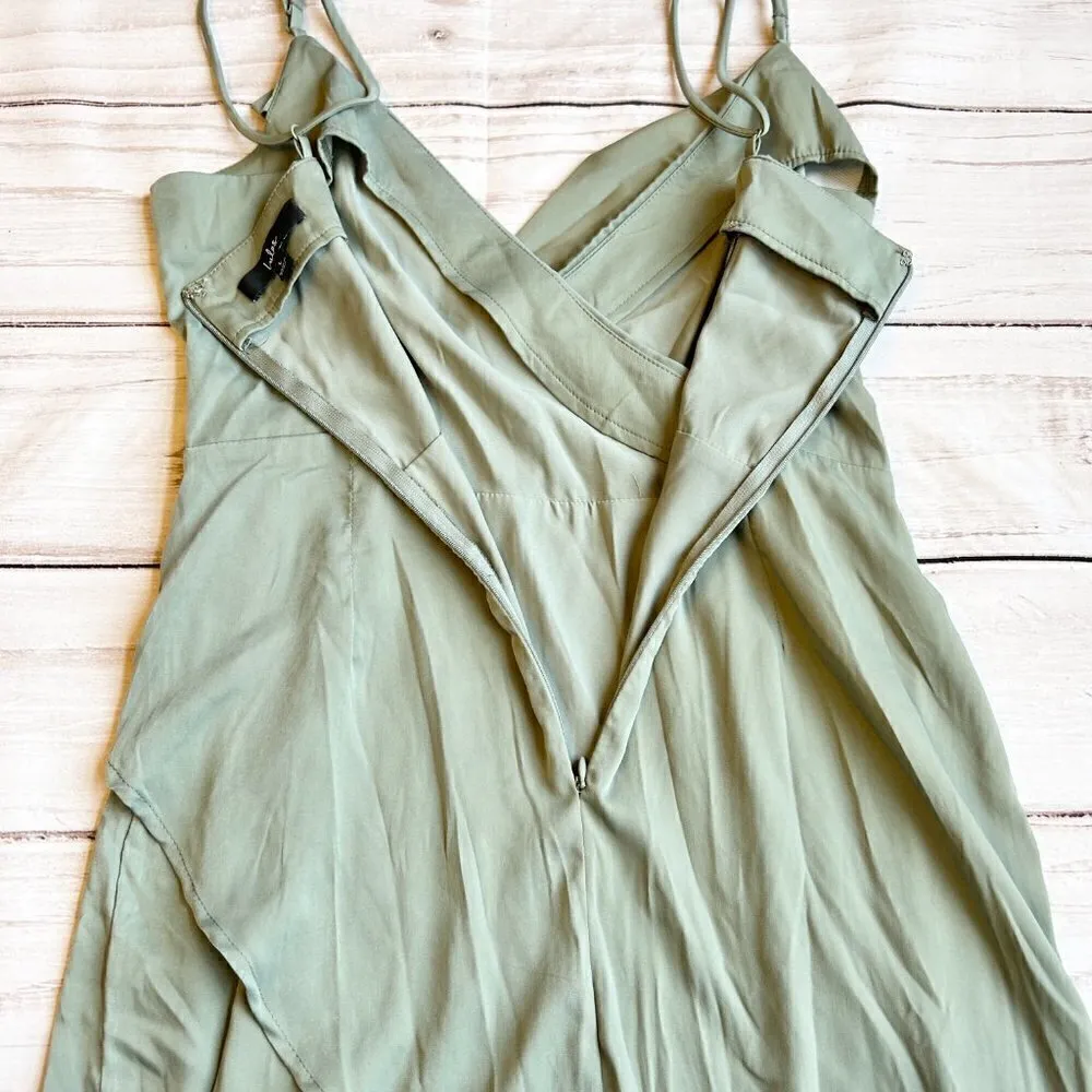 Lulu's Let's Celebrate Tonight Asymmetric Satin Cocktail Dress Sage Green NWOT - Image 12