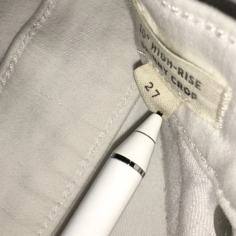 Madewell 10” High Rise Skinny Crops Cropped Denim Jeans White Button Fly Crops - Image 7