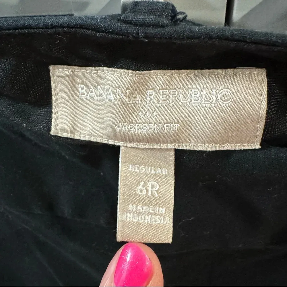Women’s Banana Republic Jackson‎ Fit Cotton Blend Black Pants size 6R - Image 3