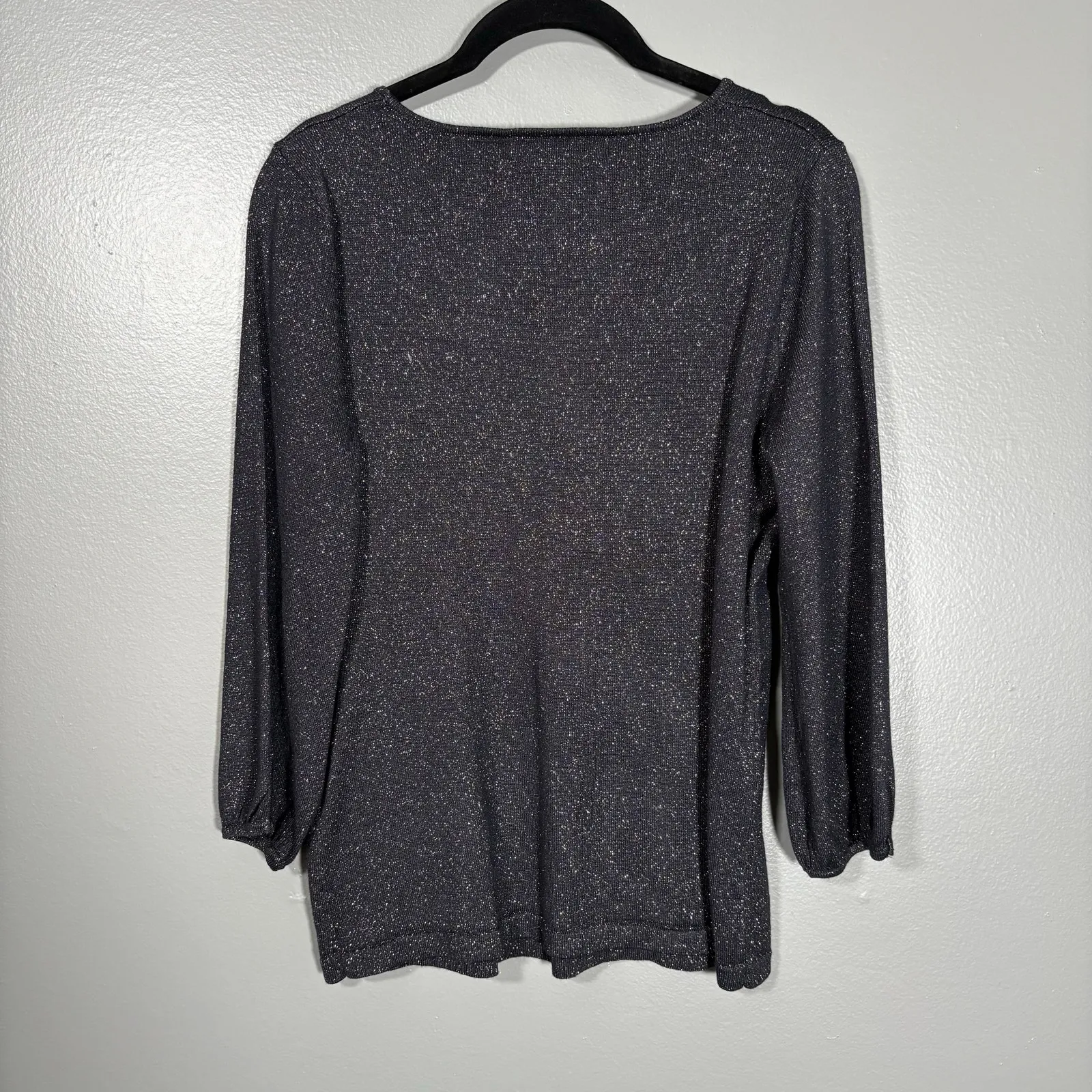 Raisey Women's Black & Gold Metallic Retro Glam Knit Top - Image 6