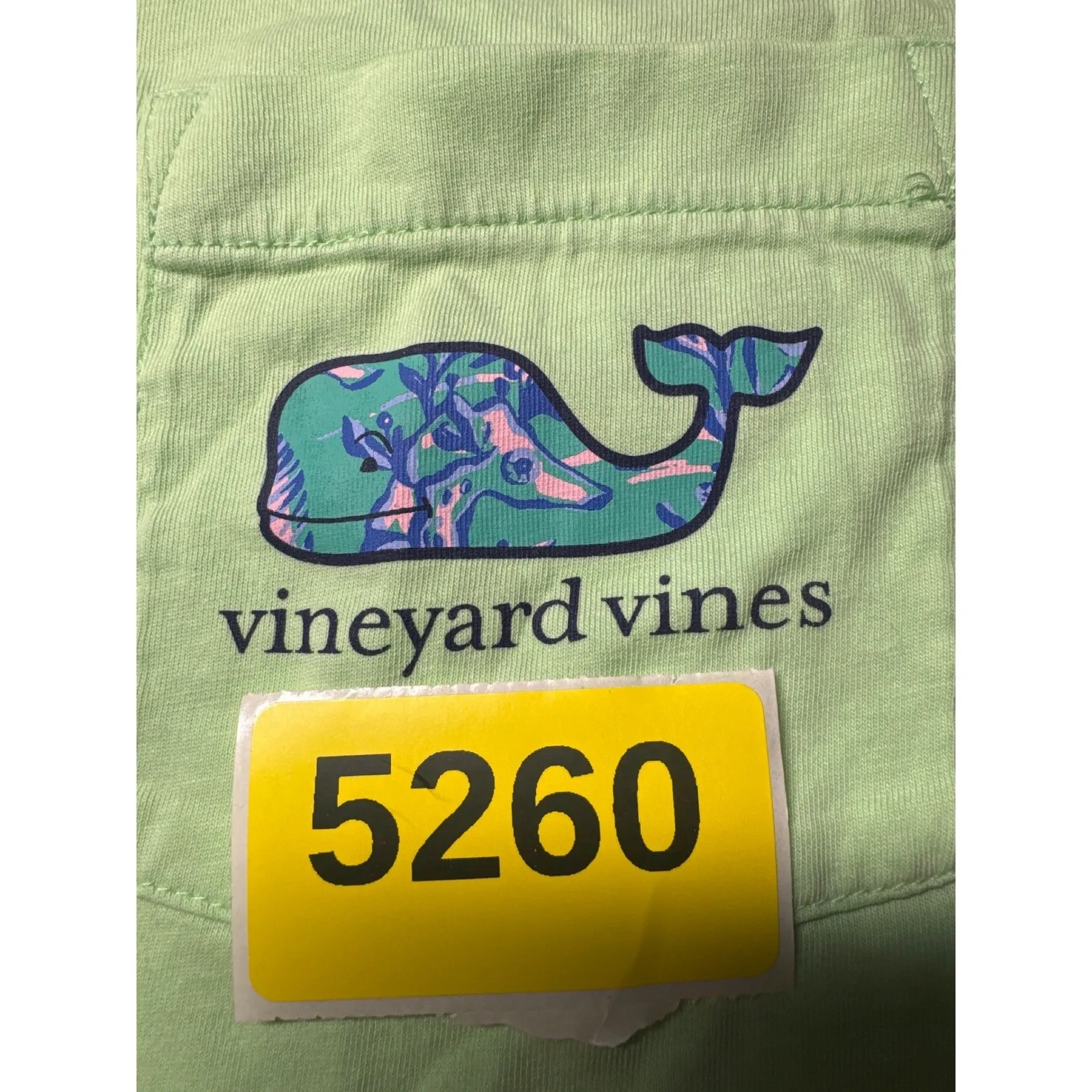 Vineyard Vines Whale Pocket Tee Shirt Light Green Short Sleeve Cotton Size S - Image 8