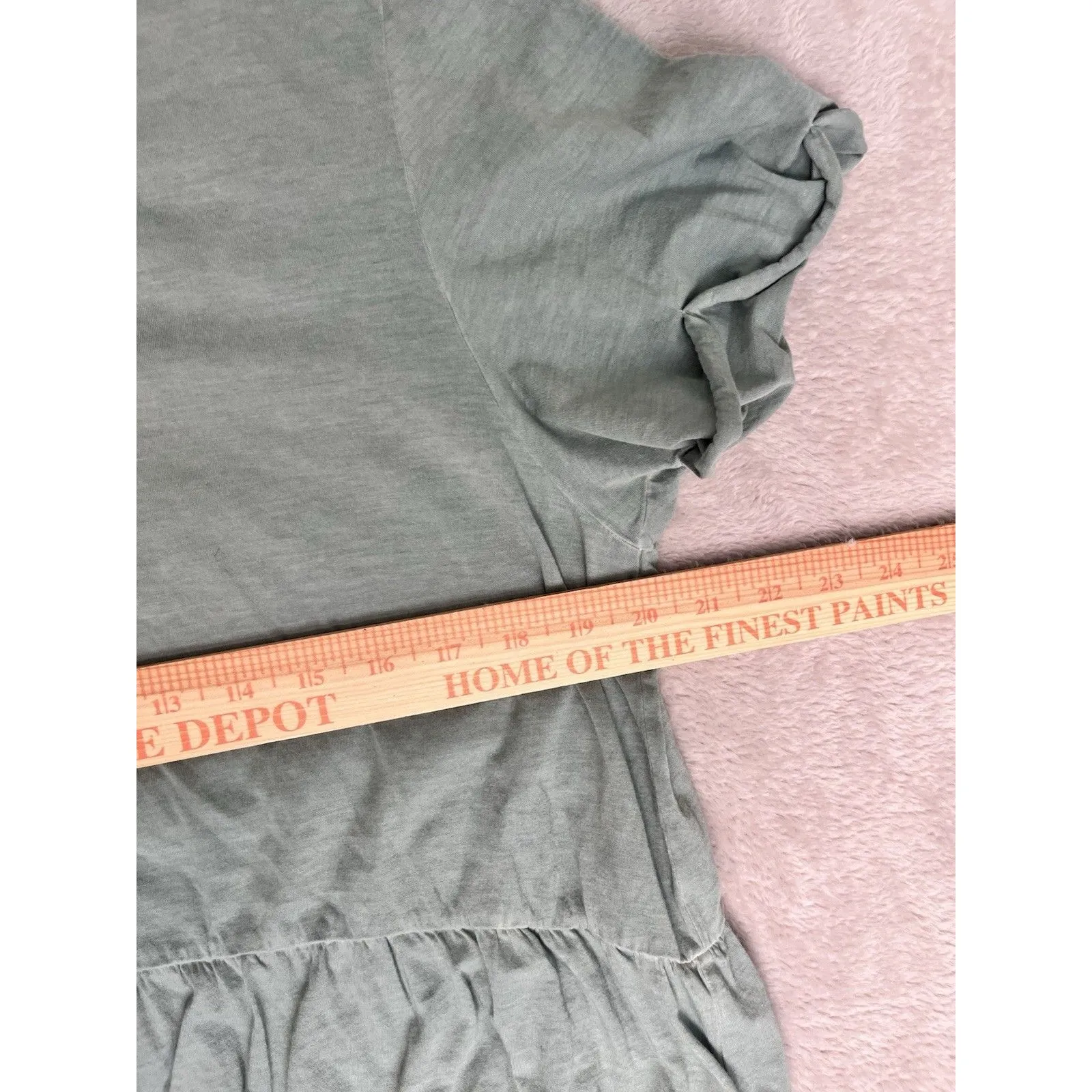 Peruvian Connection Sage Green Pima Knit Playa Shirt Dress Pockets Size XL - Image 7