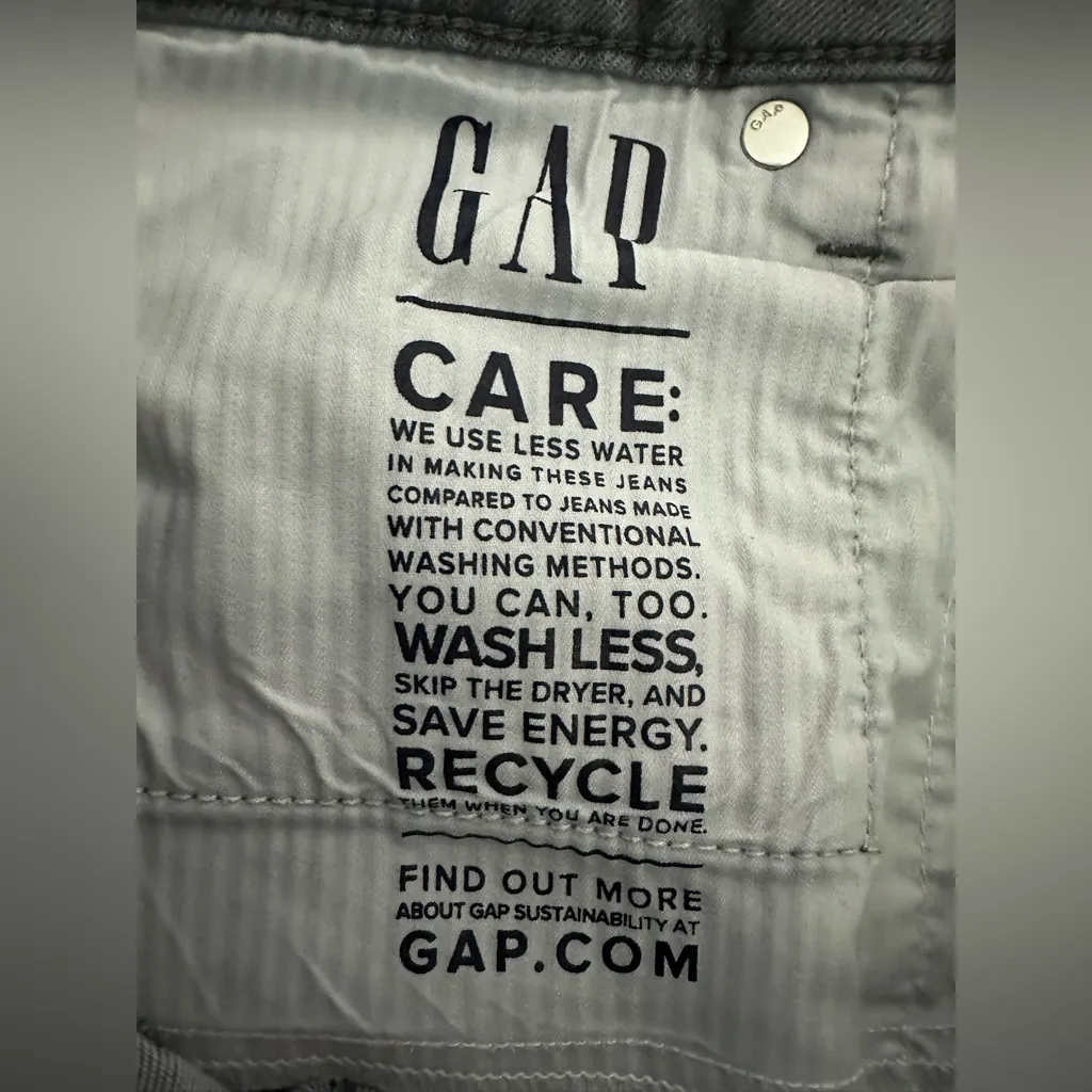 GAP Gray Vintage Slim Sky High Jeans Cropped Women’s Size 12R Frayed Hem Denim - Image 7
