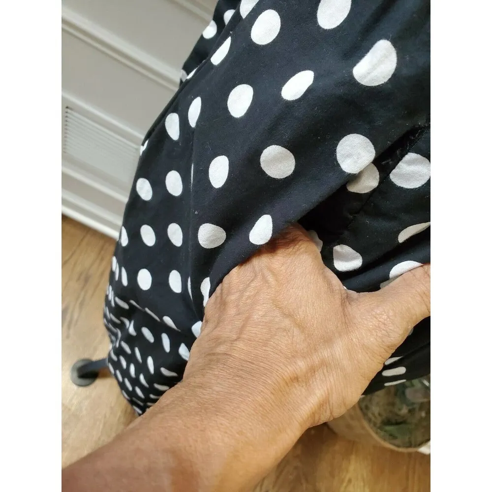 Croft & Barrow Women's Black & White Cotton Sleeveless Knee Length Dress Size 14 - Image 8