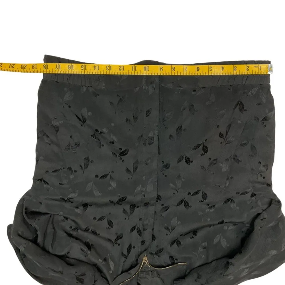 Vintage Fuda International‎ Full Zip Bomber Jacket Sz S Black Gray Leaf Pattern - Image 8