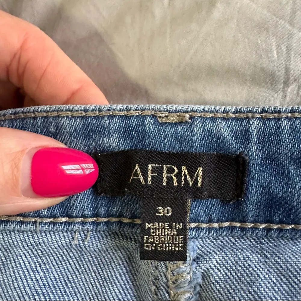 AFRM Ripped High Waist Step Hem Skinny Jeans Women's Size 30 Blue Denim - Image 9