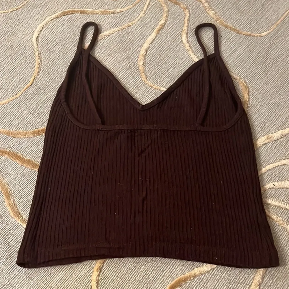 Brandy Melville | Burgundy Red V Neck Tank Italy - Image 2