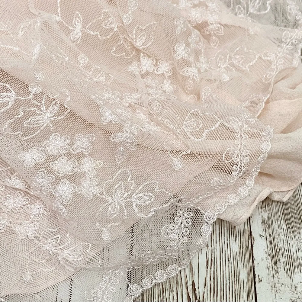Nordstrom Lingerie Pink Embroidered Mesh Dress - Image 11