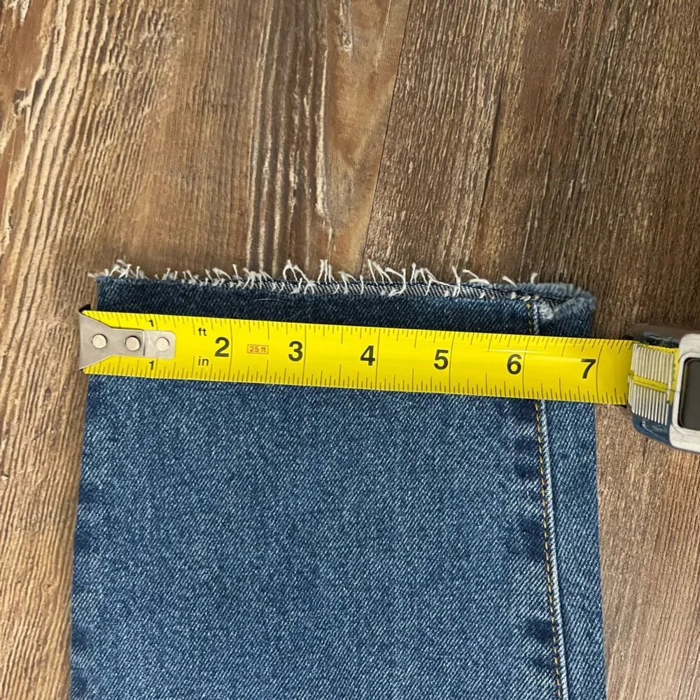 Forever21 Premium Distressed Mom Denim Blue Jeans Button Fly Size 29 - Image 14