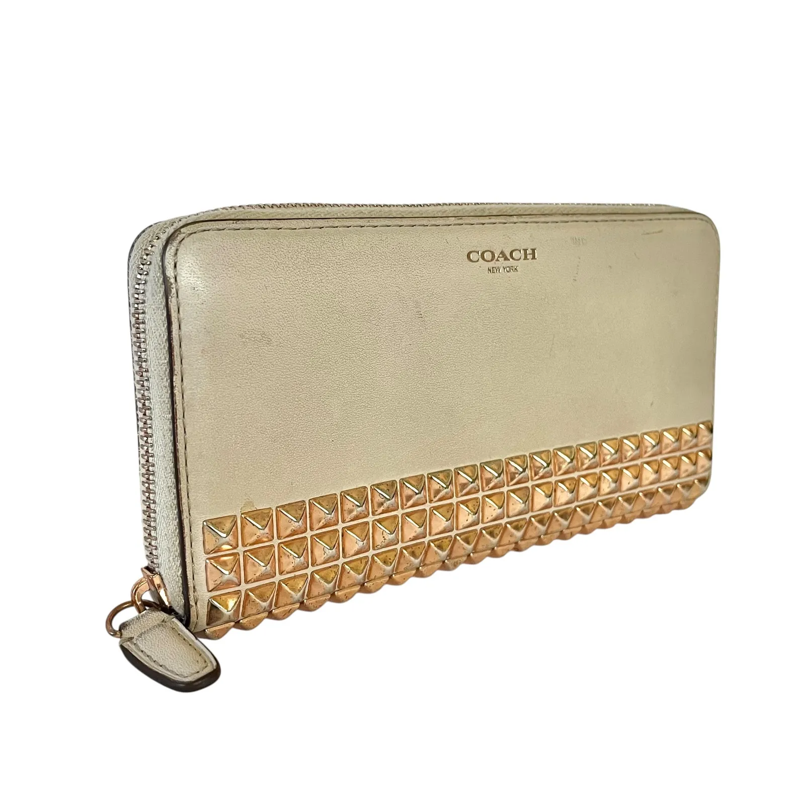 Coach Legacy Studded Accordion Parchment Leather Zip Wallet #F50467 - Image 9