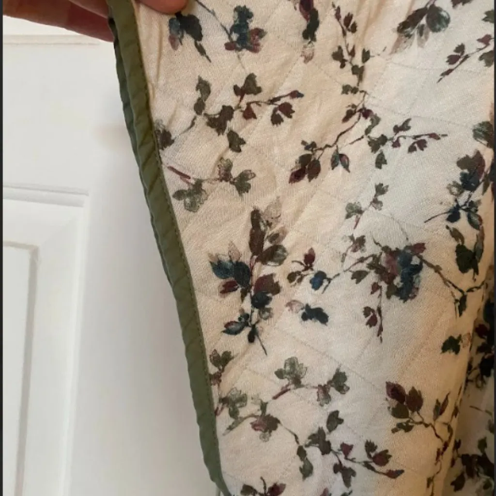 J. Jill Ruana Floral Trellis Vest Poncho One Size Cottage Boho Coastal Grandma Green - Image 6