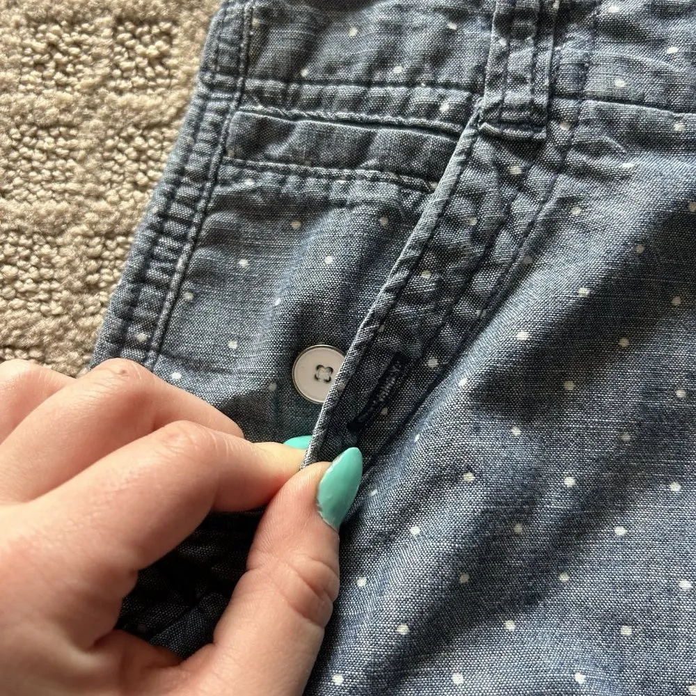 Tommy Hilfiger Womens Size 6 Blue Denim Polka-dot Pencil Skirt W/Pockets Buttons - Image 5