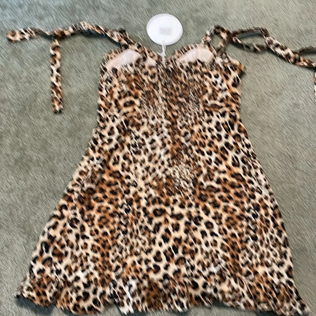 Princess Polly Halsey midi leopard print fully lined mini dress - Image 6