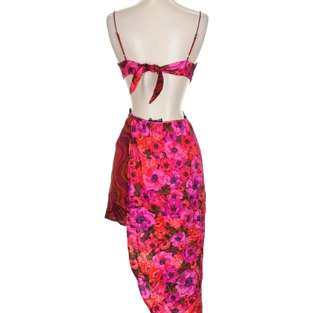 FOR LOVE & LEMONS Rita Floral Print Midi Dress size small - Image 5