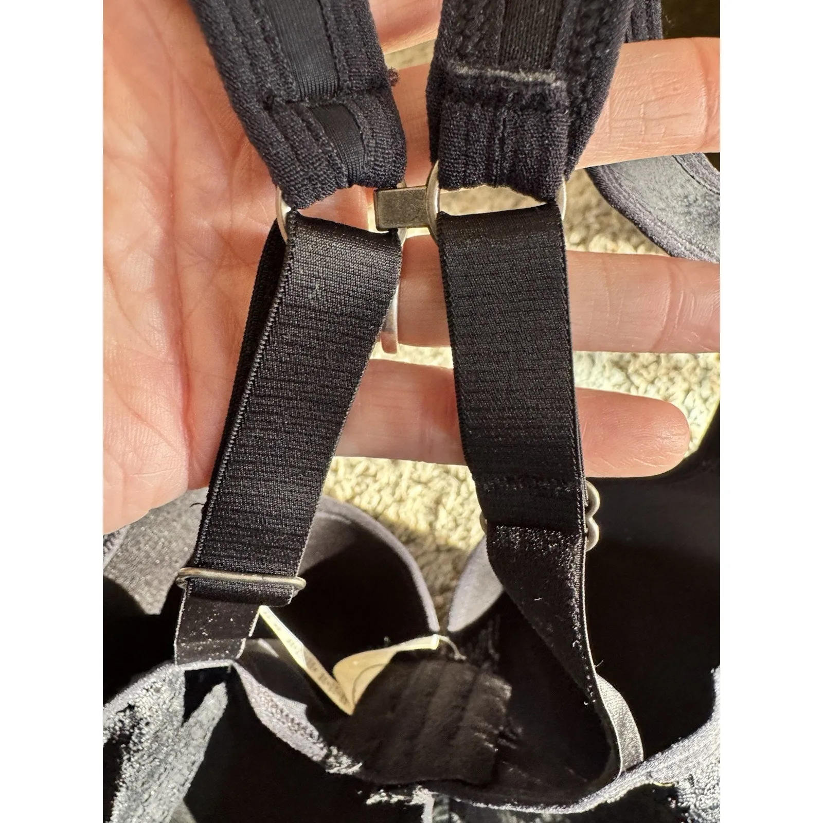 Lucky Brand Convertible Black Bra Size 38D Lace Wide Straps Racerback T Shirt - Image 5