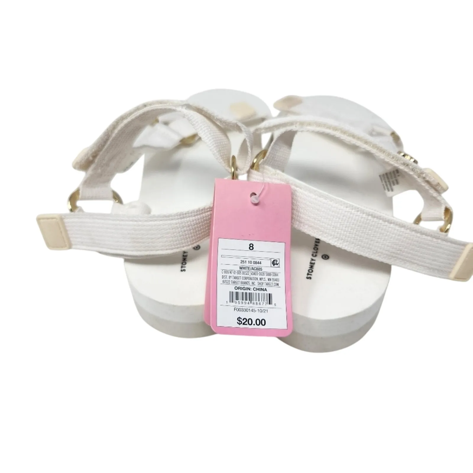 NWT Stoney Clover sandals Cream White Adjustable Foam Platform Size 8 - Image 5