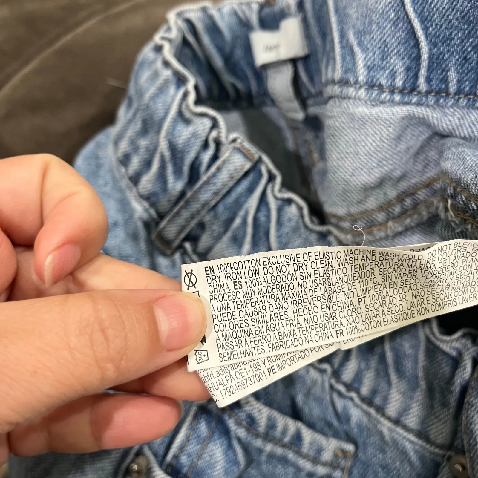 Forever 21 Paperbag High Waist Denim Drawstring Shorts Casual Blue Jean Sz M - Image 4