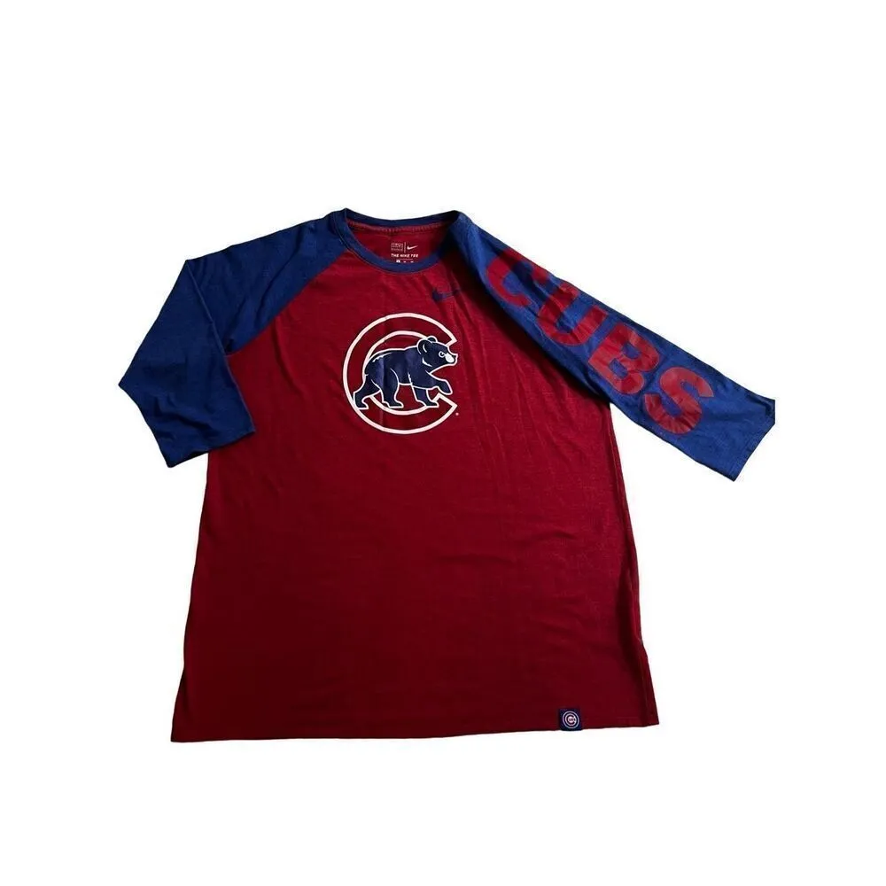Nike MLB Chicago Cubs Jersey tee size XL Blue - Image 4