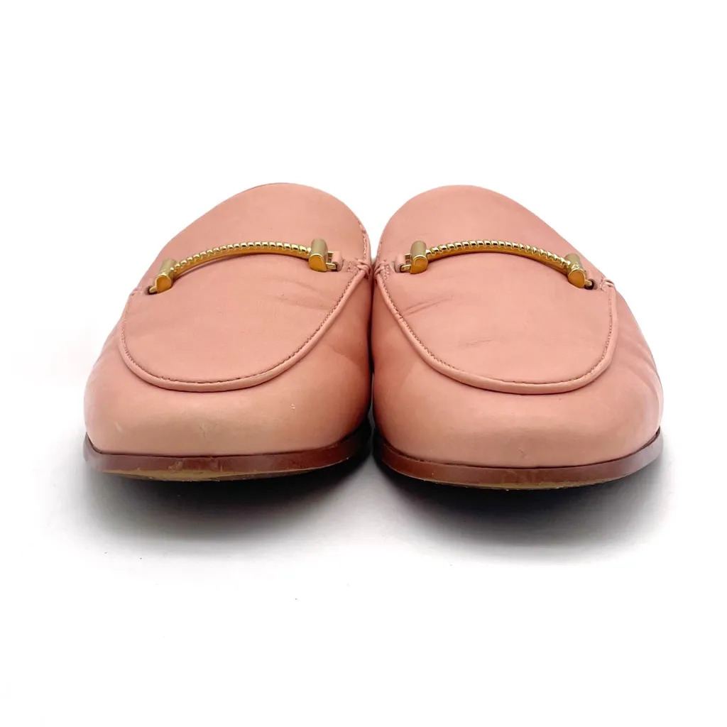 Sam Edelman Laurna Mules Size 7 Pink Leather Slip-On Loafers Gold Bit Horsebit - Image 8
