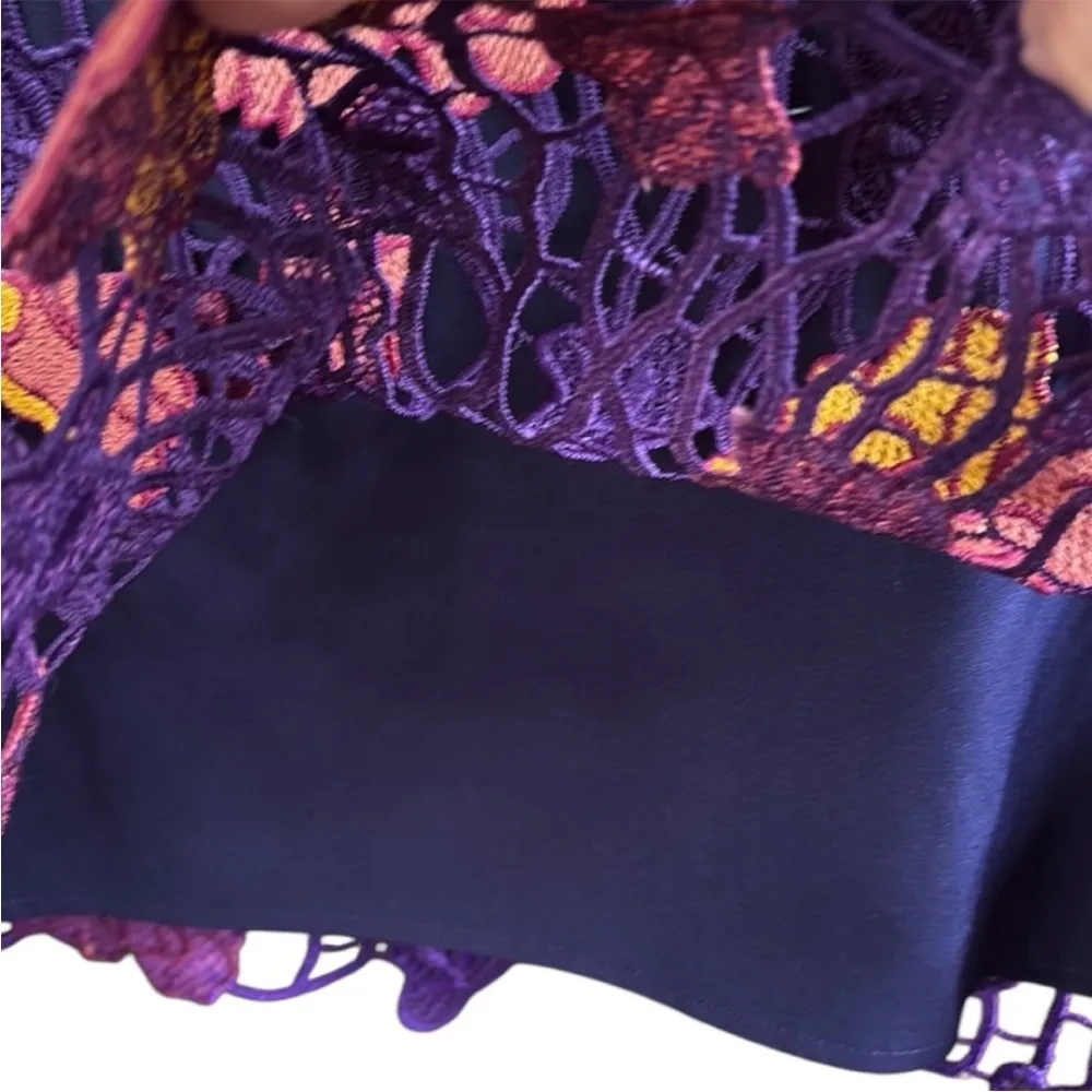 EUC Anthropologie Foxiedox Dolores Floral Crochet Dress Size 6 - Image 7