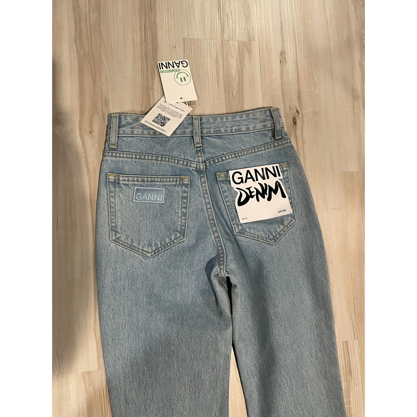Ganni Denim Betzy high rise flared jeans size 24 waist 32L - Image 8