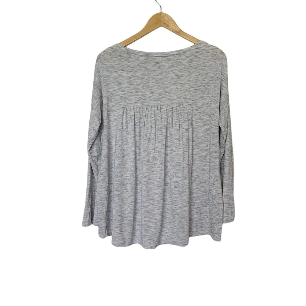 J. Jill Jersey Knit Top Size Small Petite Heather Blue - Image 6