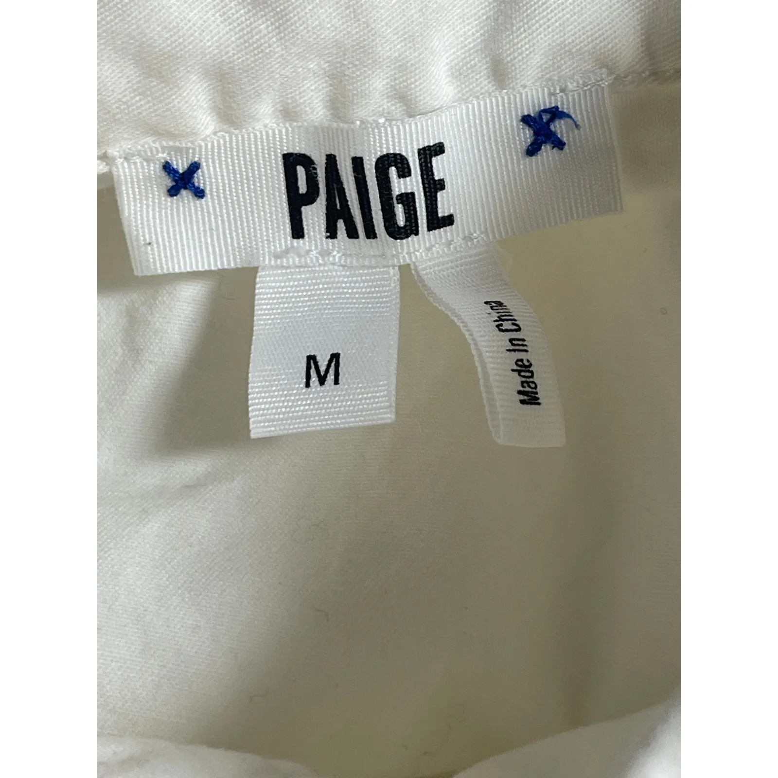 Paige Women's White Short Sleeve Button Up Tie Waist Shirt Mini Dress Size M - Image 4