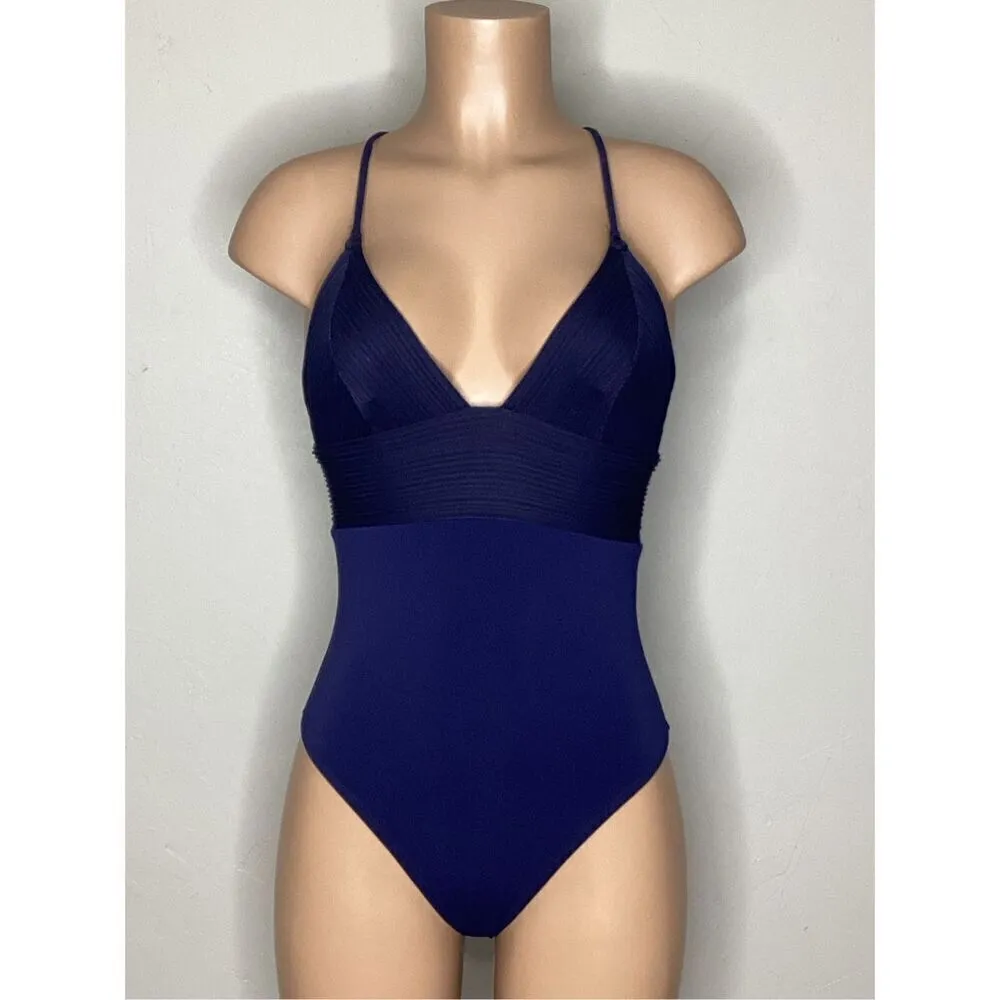 New Robin Piccone navy one piece. Size 8. Retails $178. - Image 4