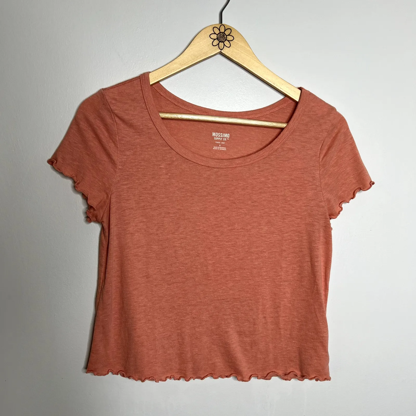 Mossimo Supply Co Pink Short Sleeve Ruffle Top - Image 3