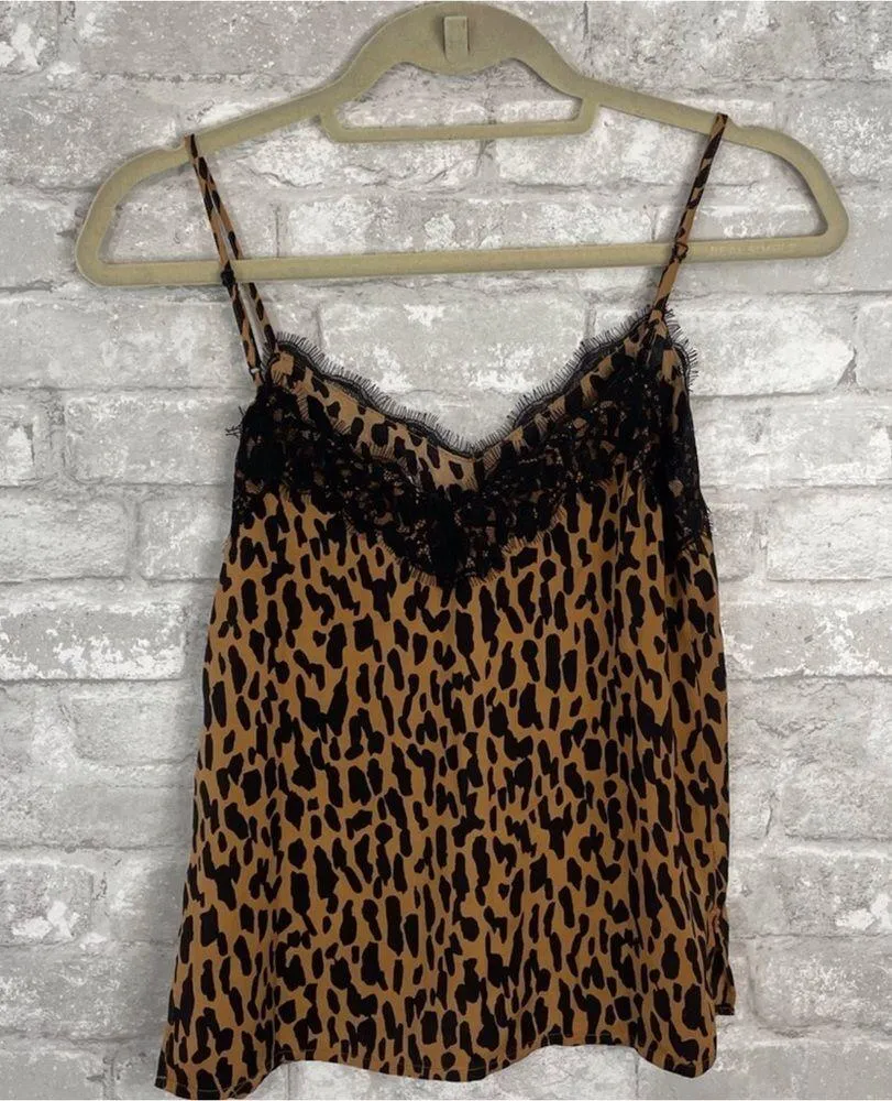 BP Lace Trim Satin Leopard Print Cami - Image 3
