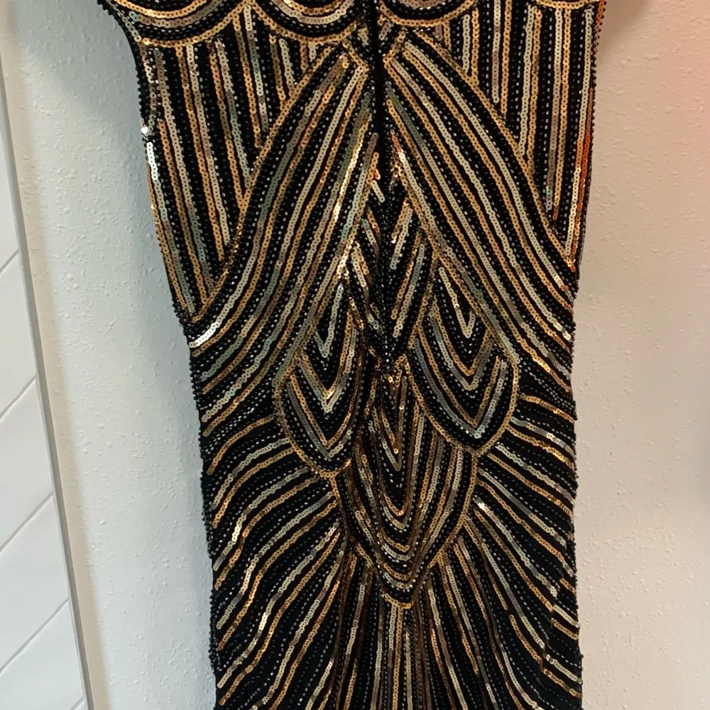 Gold & black beaded dress - Image 3