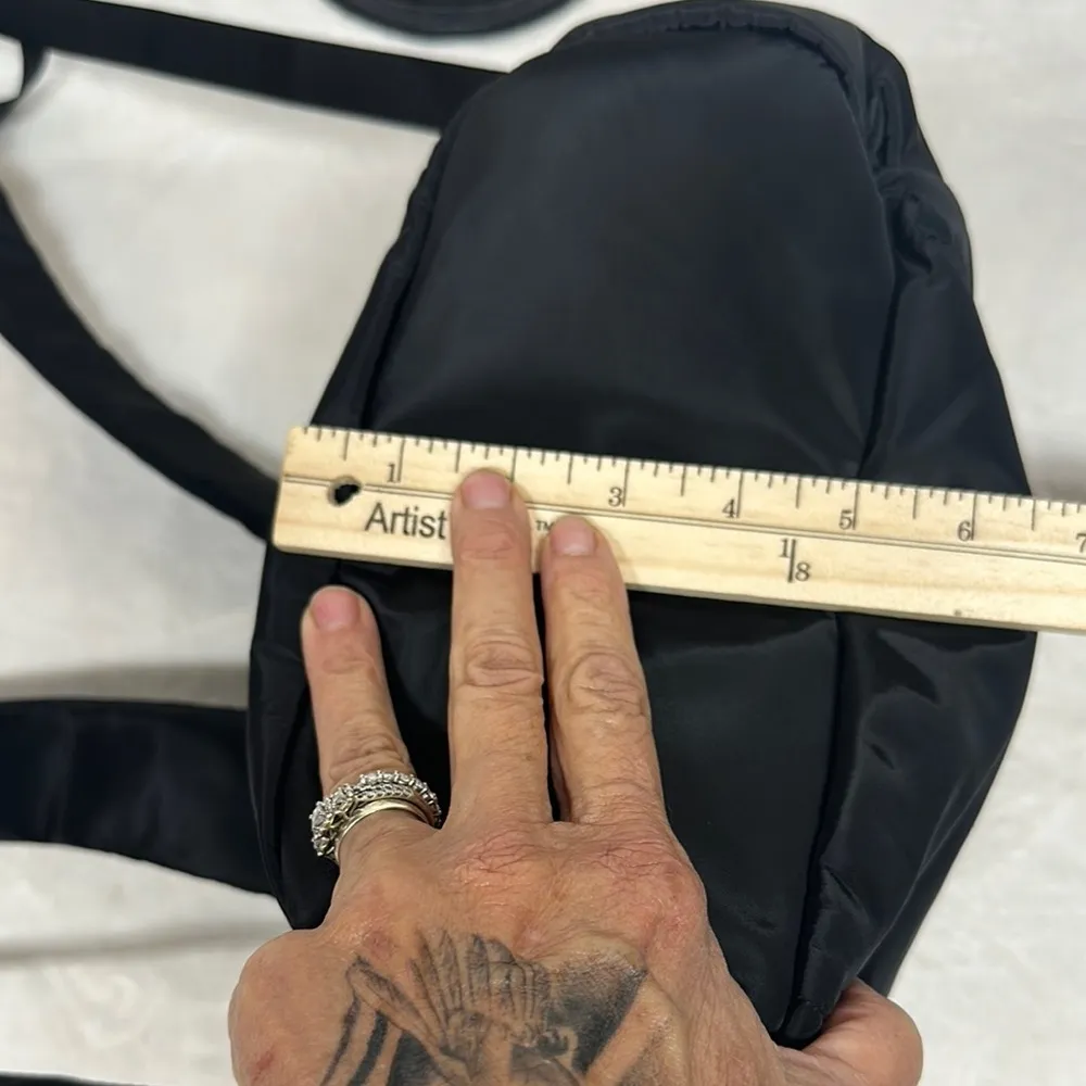 Black Medium Nylon Backpack with Padded Straps - Image 8