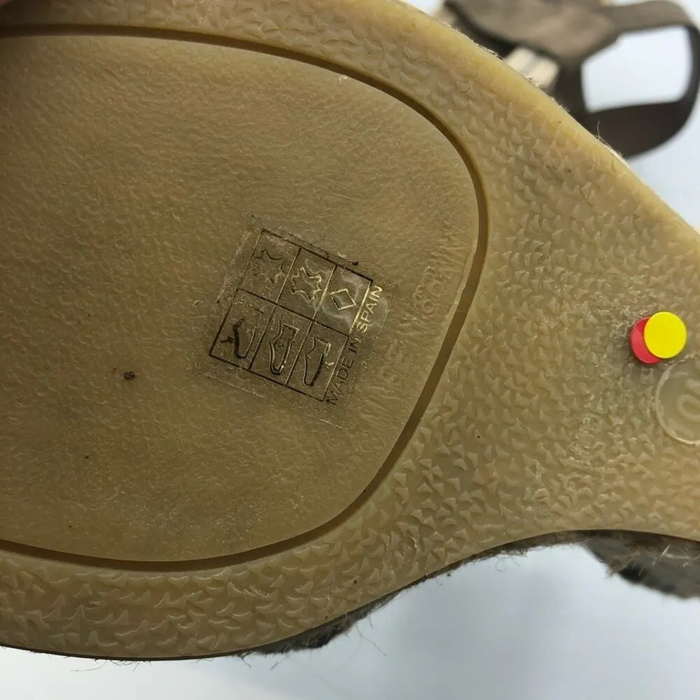 Vince Taupe Leather Espadrille Wedge Sandals Womens 10 Strappy Beachy Casual - Image 5