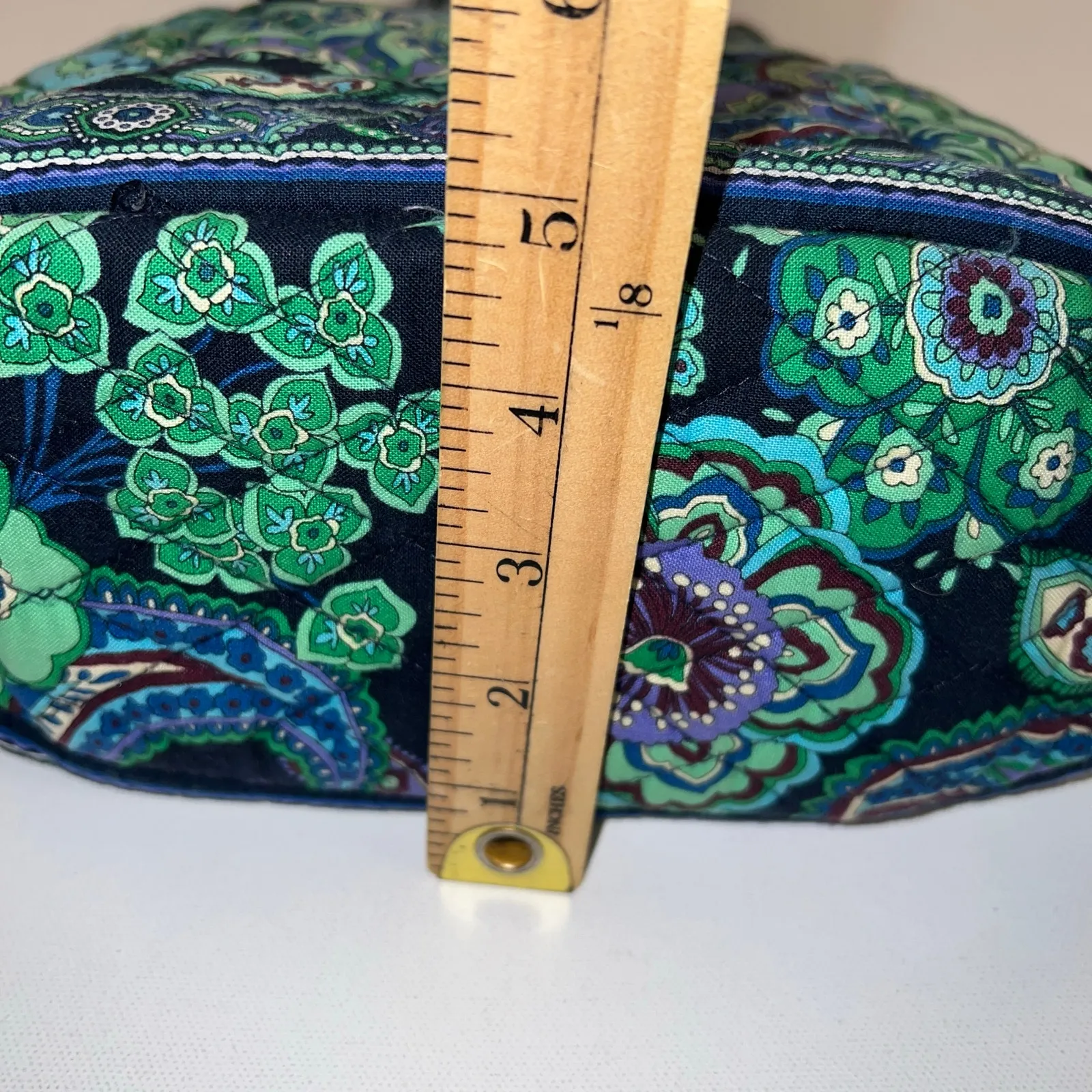 Vera Bradley Rare Rhapsody Paisley Quilted Shoulder Bag Purse Green Blue Purple - Image 5