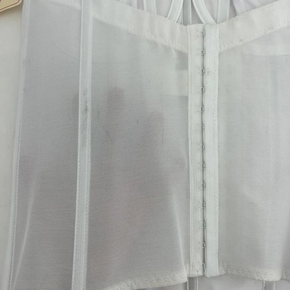 Empire Intimates (38D) American VINTAGE White Bridal Wedding Bustier Bra 1352 Size undefined - Image 5