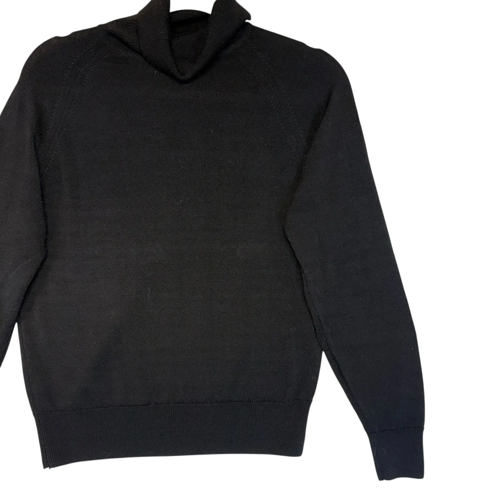 Edinburgh Pure Wool washable Lambswool Black Turtleneck Sweater Classic staple M Size M - Image 4